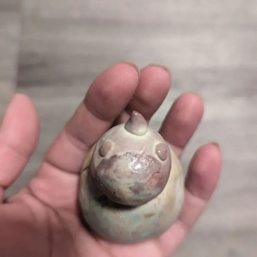 lot #103 Handmade Raku Fired Ceramic Stoneware Bird Decoration - Picture 7 of 8